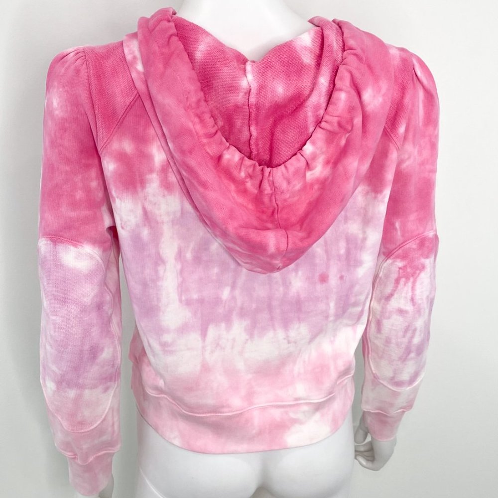 LoveShackFancy Kirby Tie Dye Sweatshirt Hoodie in Linear Bubble Gum Pink Size M - Picture 11 of 16